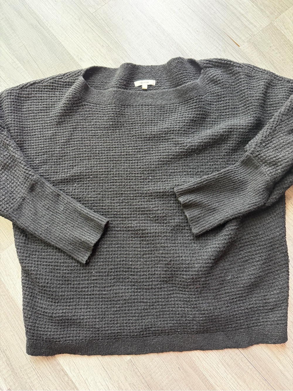 Maurices black Waffle-Knit Crewneck Sweater
